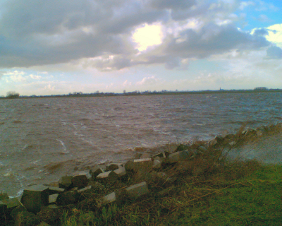 De wind over het water