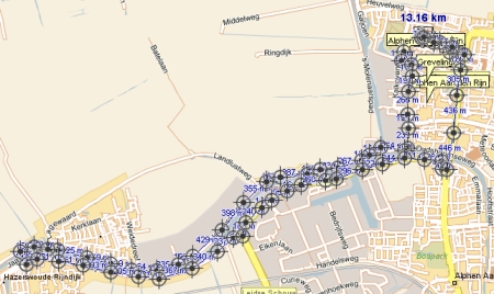 Rondje Alphen - Koudekerk - Alphen - uit www.map24.nl